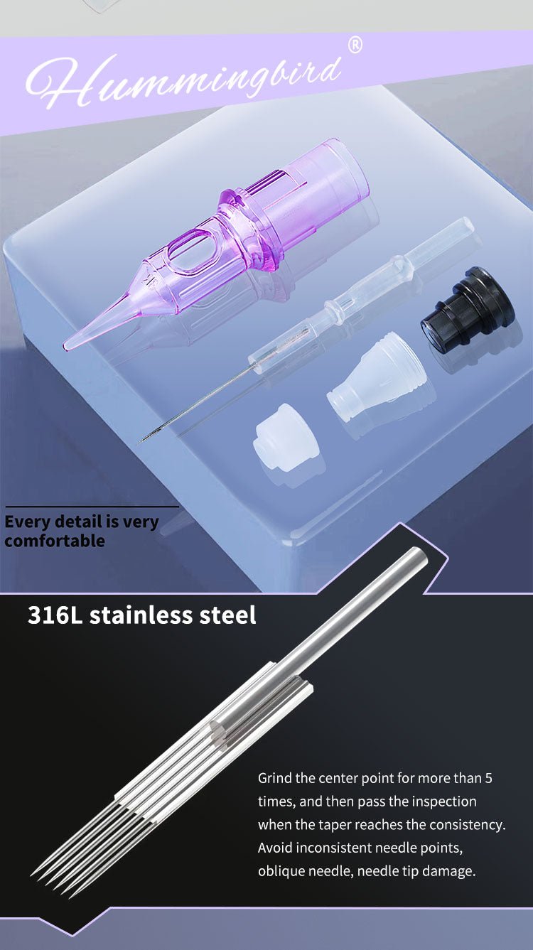 Purple Needle Cartridges Round Shader - BRONC TATTOO SUPPLY